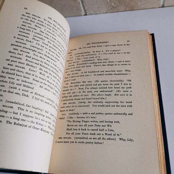 Set of 2 Eugene O'Neill Books 1930s American Author Vintage Play Blue Book Stack - Picture 6 of 6